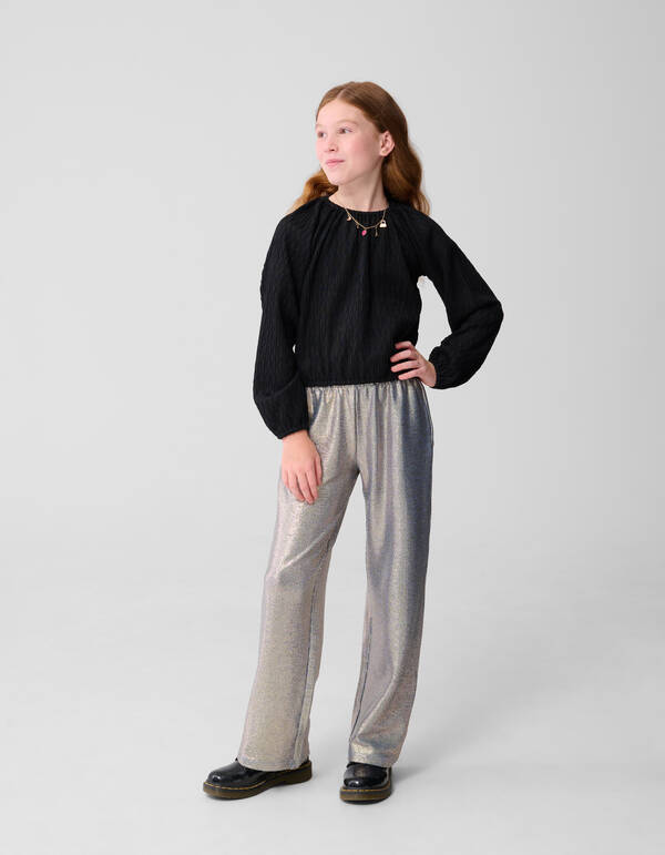 Wavy Struktur Top Schwarz SHOEBY GIRLS