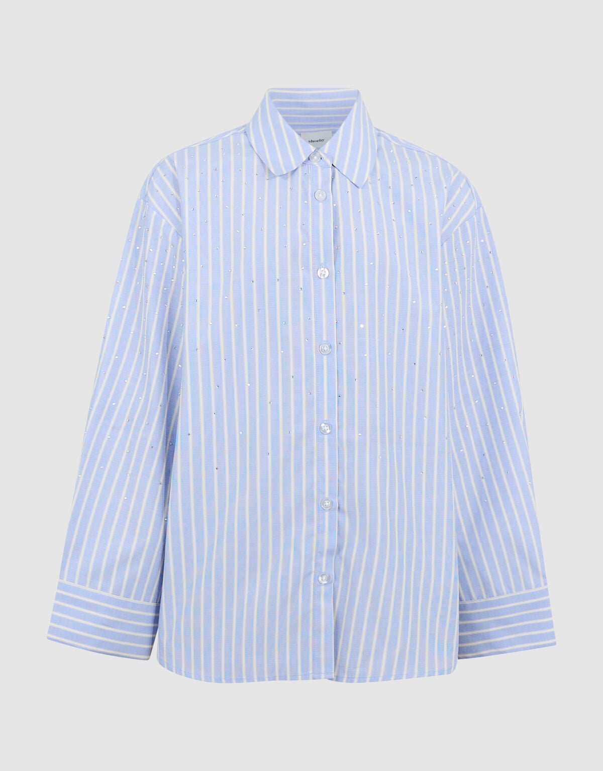 Oversize-Popeline-Bluse Hellblau SHOEBY GIRLS