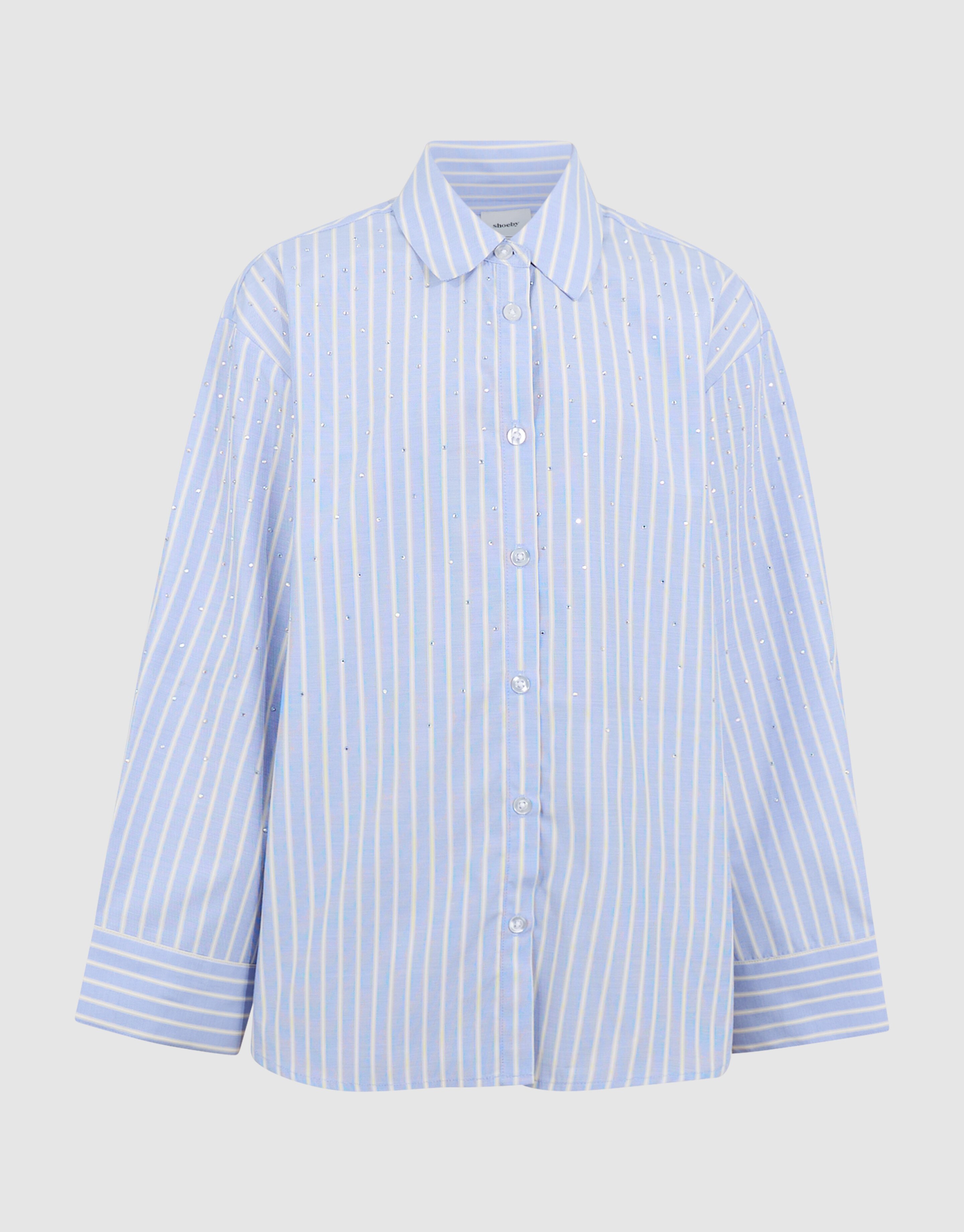 Oversize-Popeline-Bluse Hellblau SHOEBY GIRLS