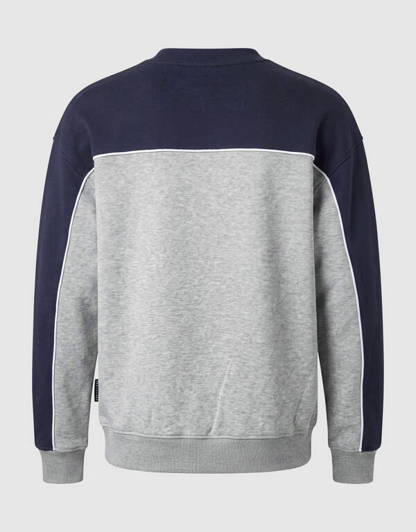 Oversized-Pullover mit Paspelierung grau/dunkelbl SHOEBY BOYS