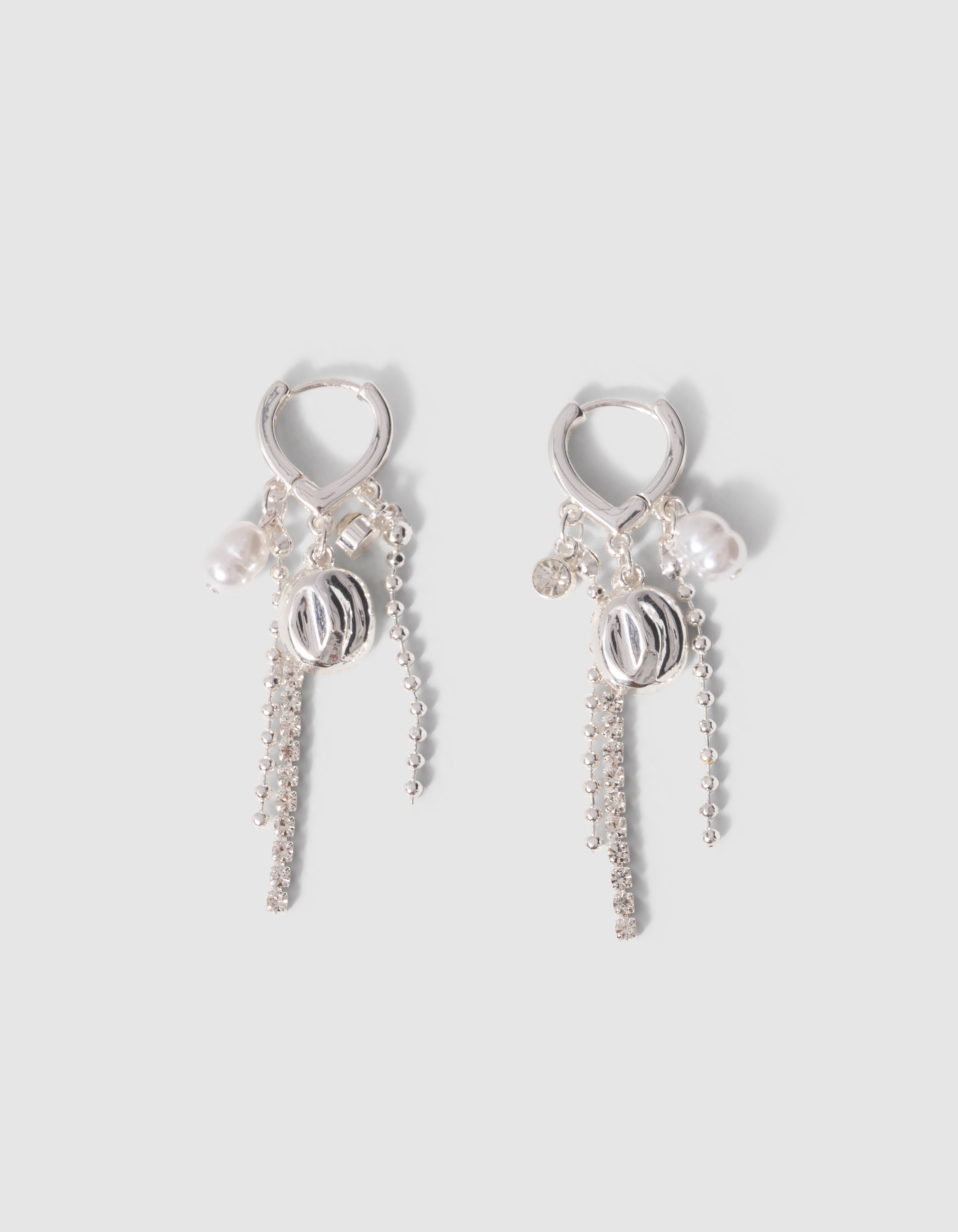 Strass-Charm-Ohrringe Silber SHOEBY ACCESSOIRES
