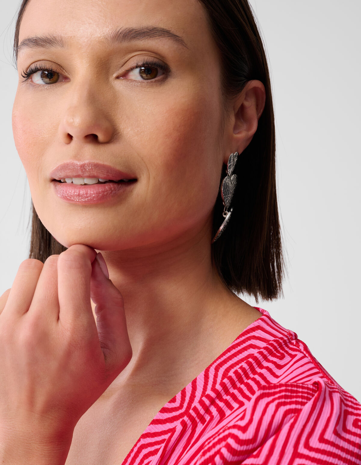 Bedrucktes Ripp-Jersey-Top Rosa/Rot SHOEBY WOMEN