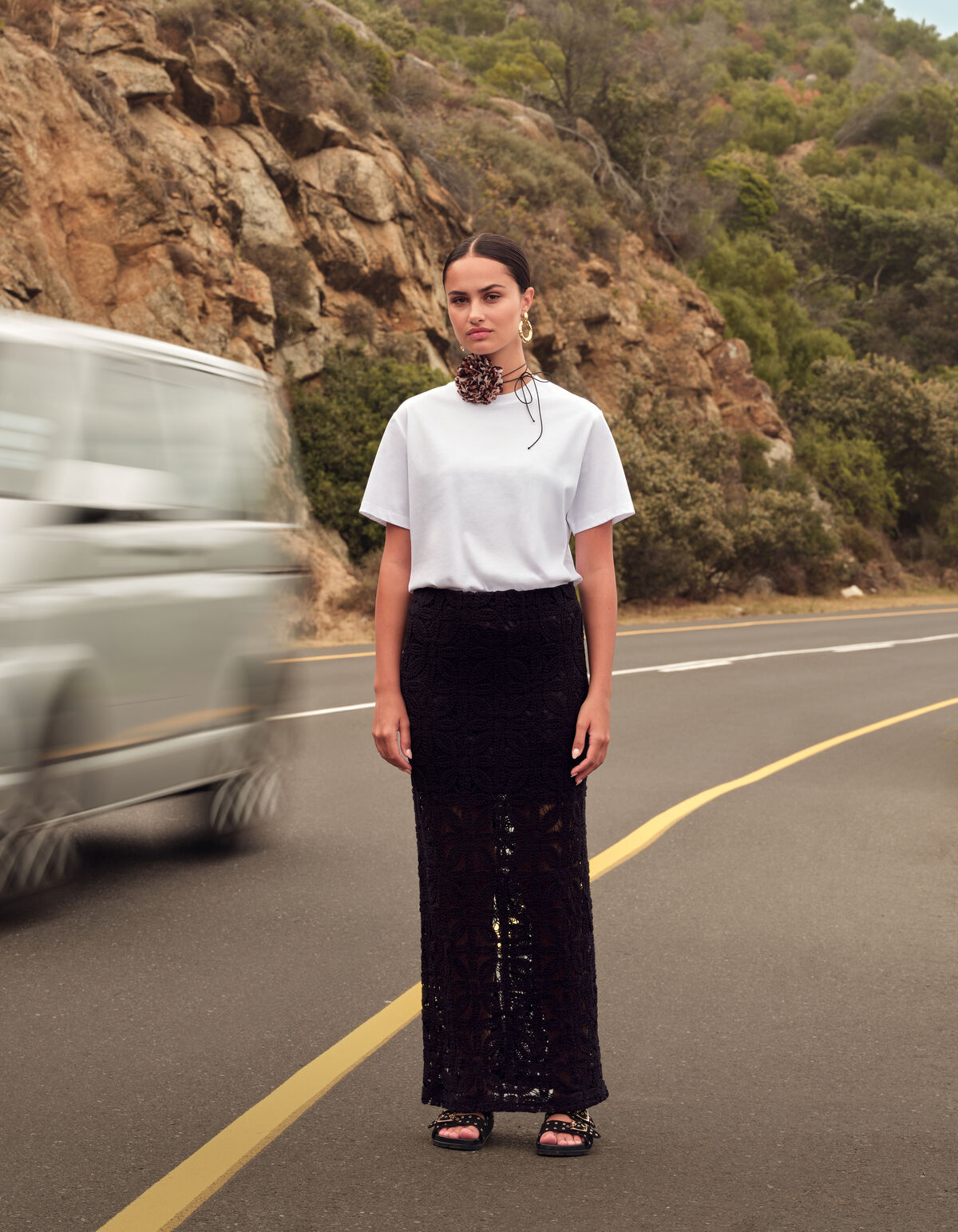 Geh&auml;kelter Maxirock Schwarz SHOEBY WOMEN