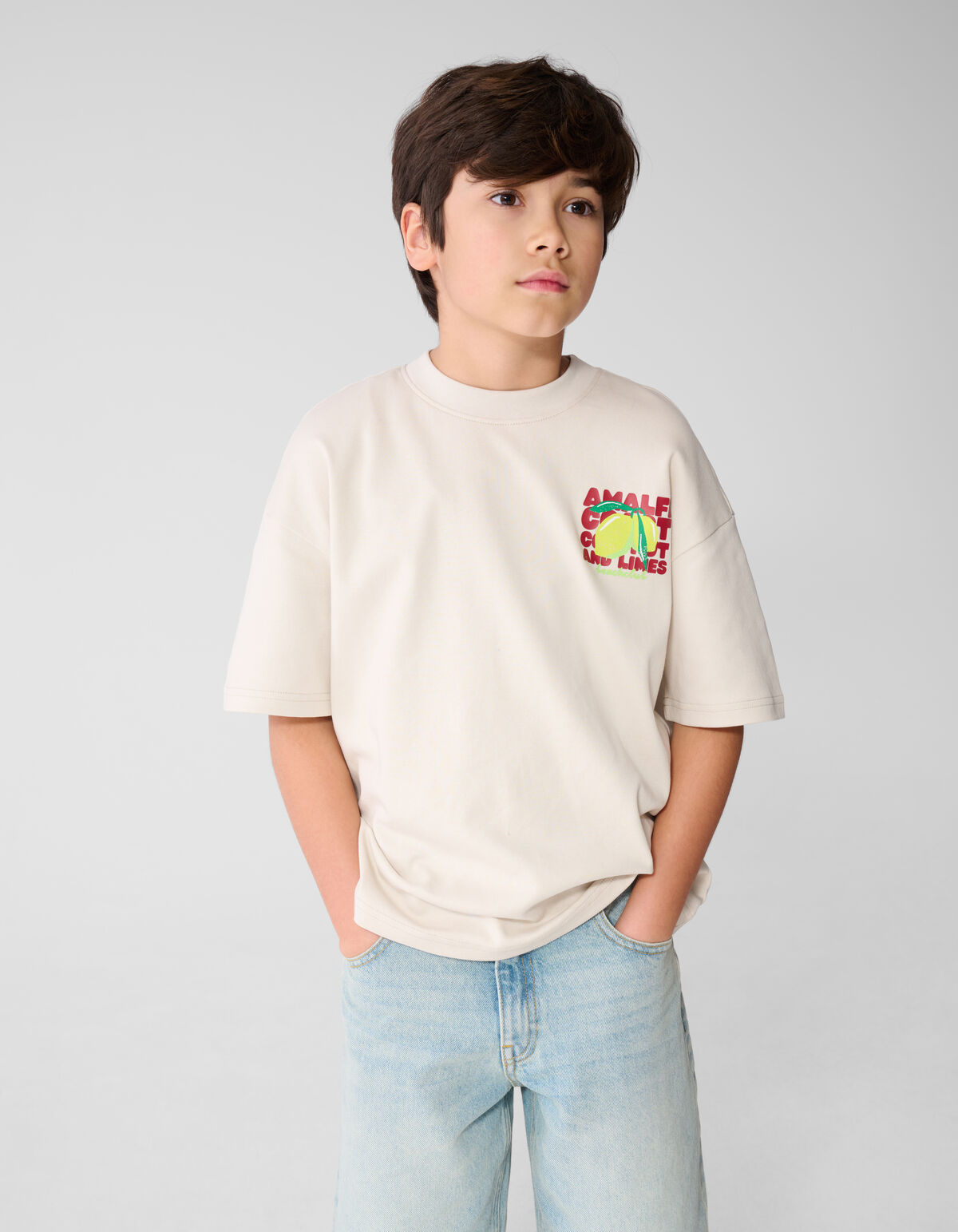 Amalfi Kunstwerk T-Shirt Beige SHOEBY BOYS
