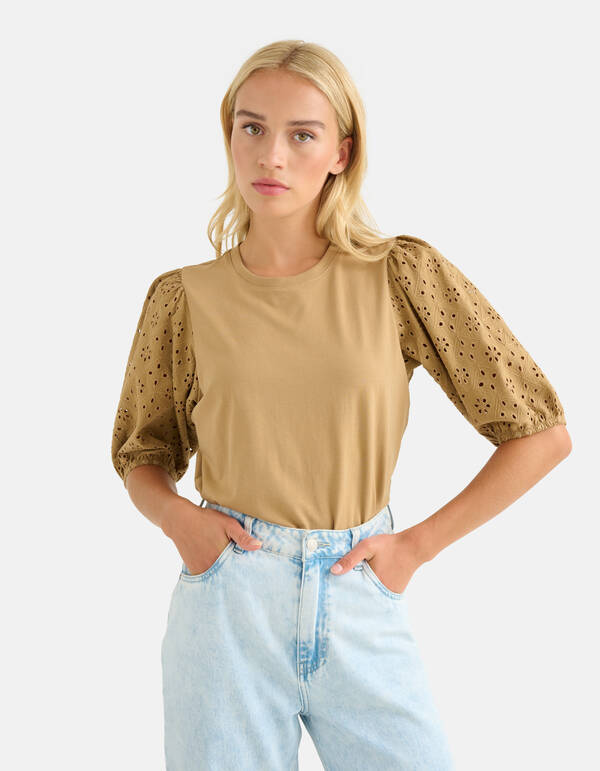 Besticktes Top Beige SHOEBY WOMEN