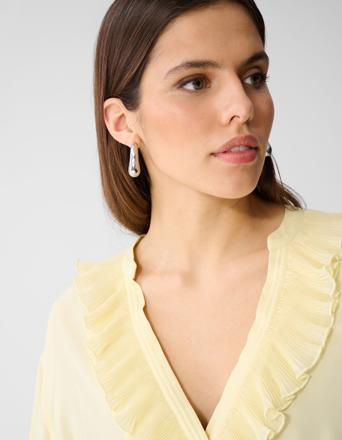 &Uuml;bergro&szlig;e Volantbluse Hellgelb SHOEBY WOMEN