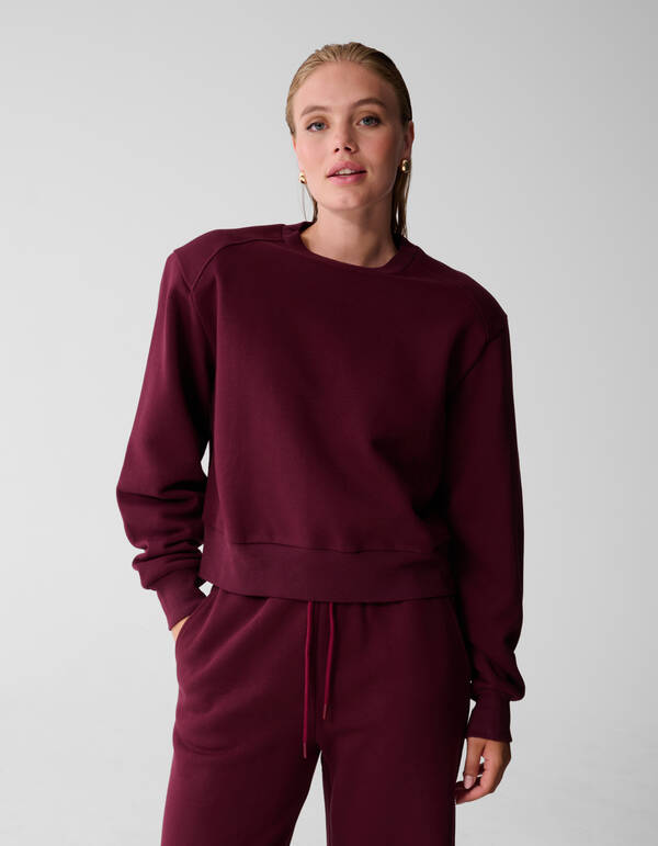 Pullover mit großen Schultern Dunkelrot SHOEBY WOMEN
