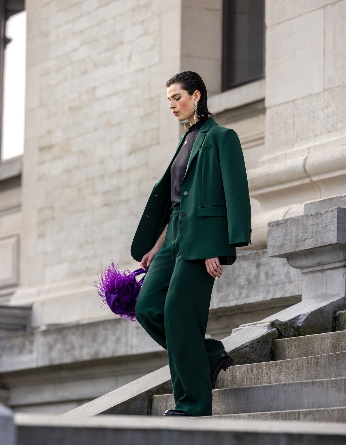 Basic Blazer Dunkelgr&uuml;n SHOEBY WOMEN