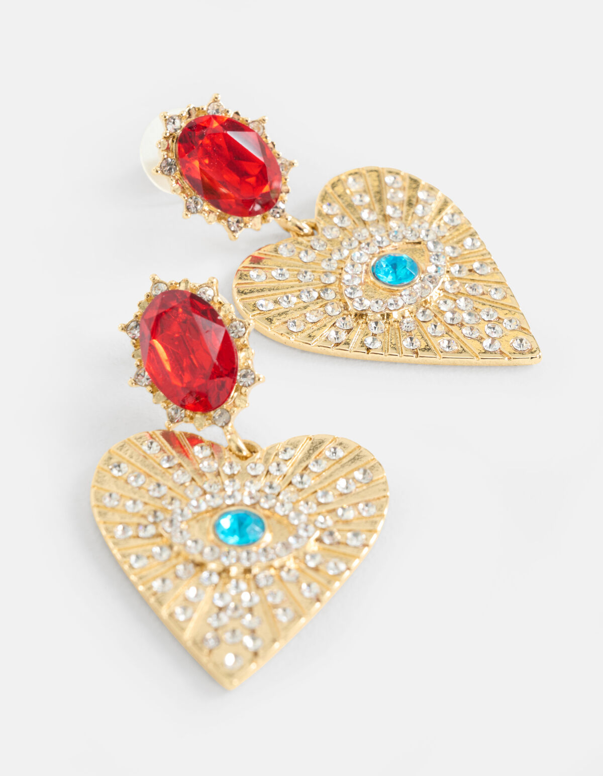 Strass Herz Ohrringe Gold SHOEBY ACCESSOIRES