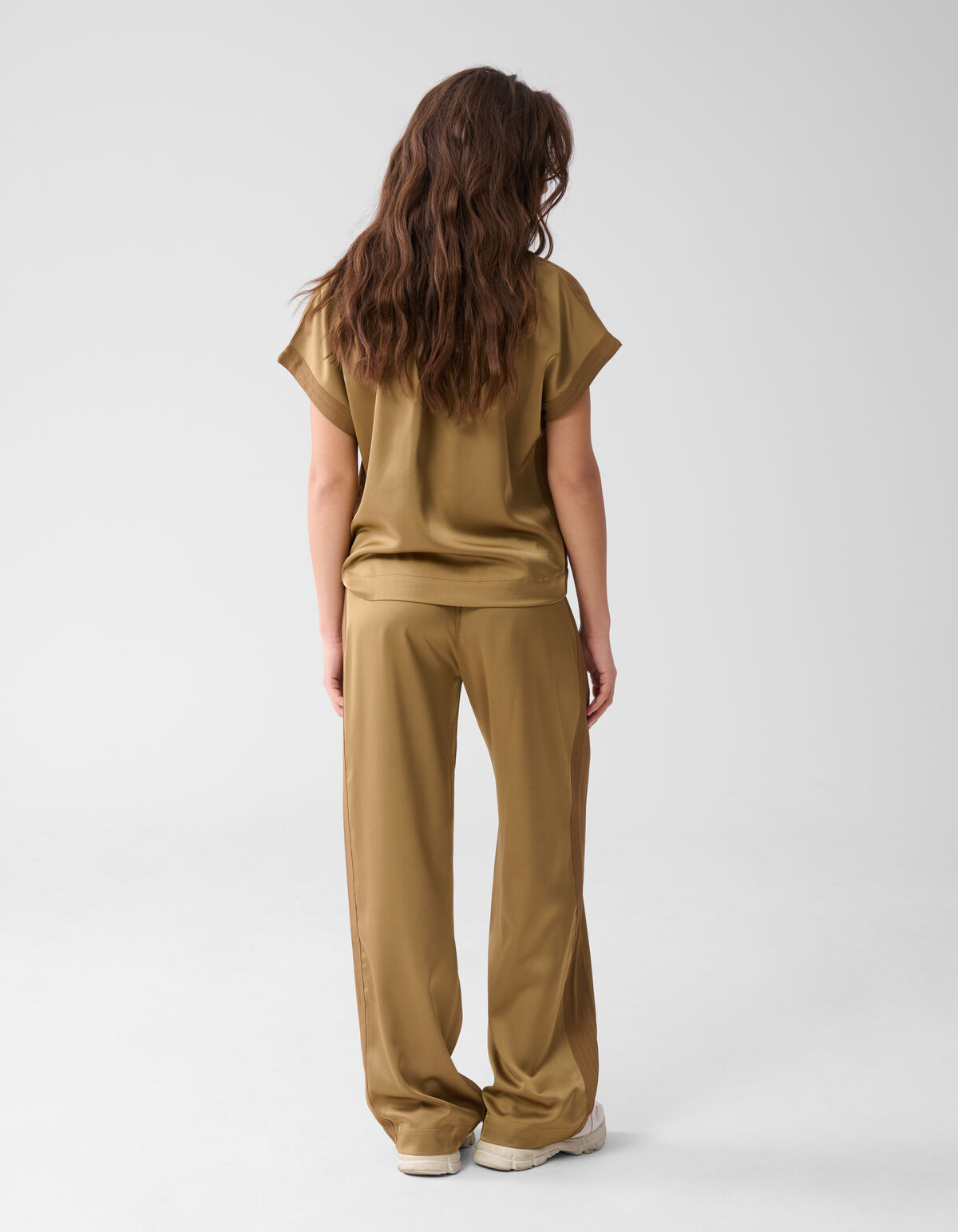 Satin Hose mit weitem Bein Camel SHOEBY WOMEN