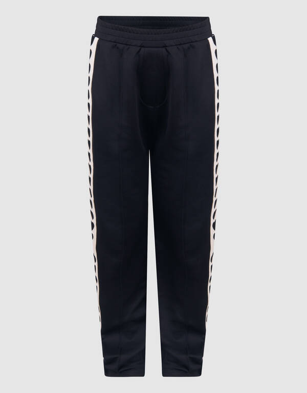 Sportliche Tape-Hose mit weitem Bein Schwar SHOEBY GIRLS