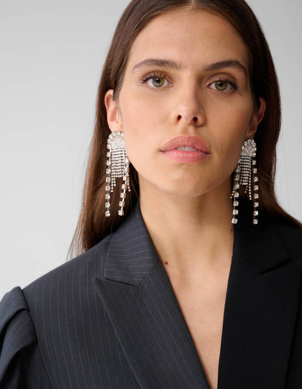 Übergroßer Pinstripes Mix Blazer Grau/Schwarz SHOEBY WOMEN