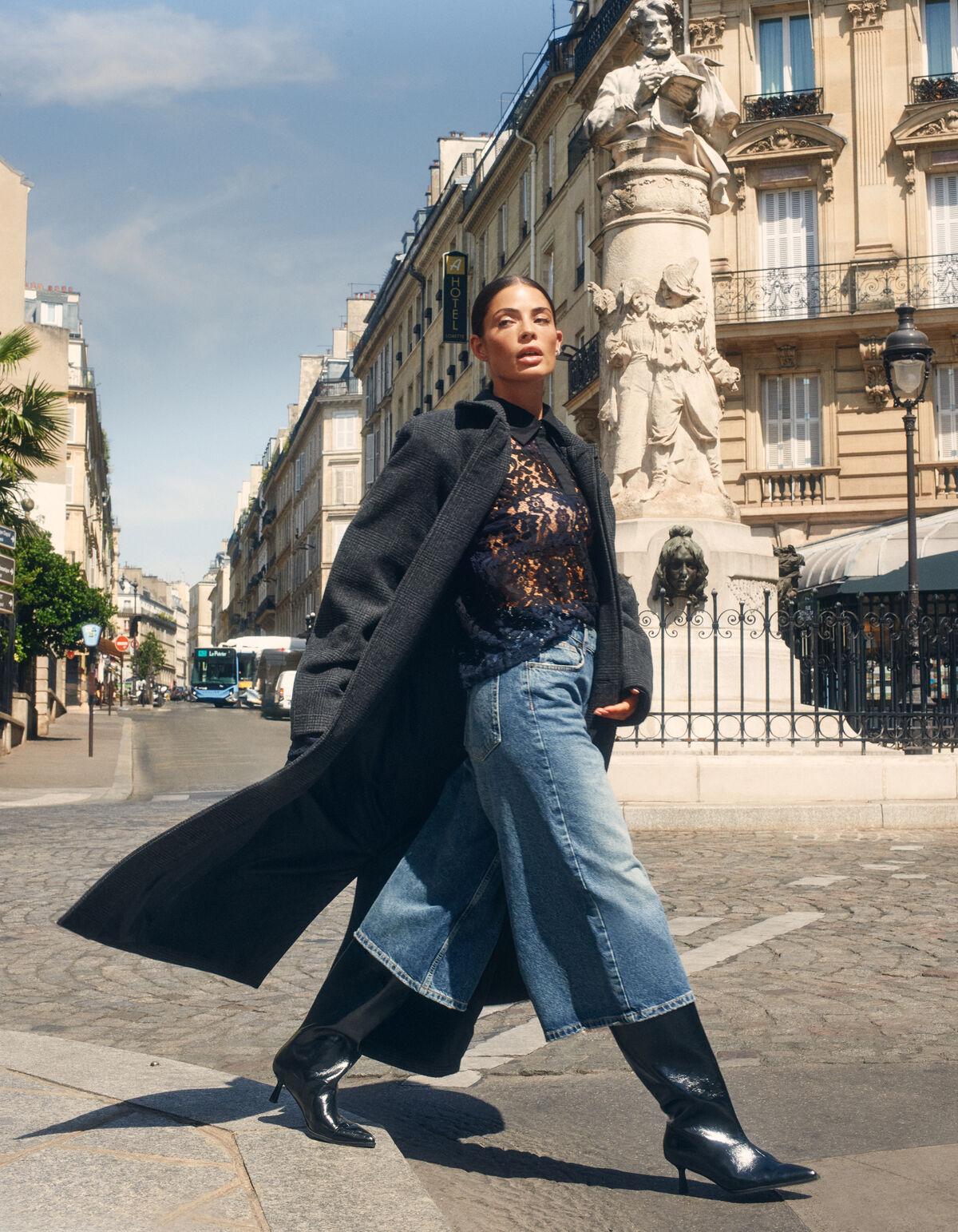Oversized Karo Jacke Dunkelgrau SHOEBY WOMEN