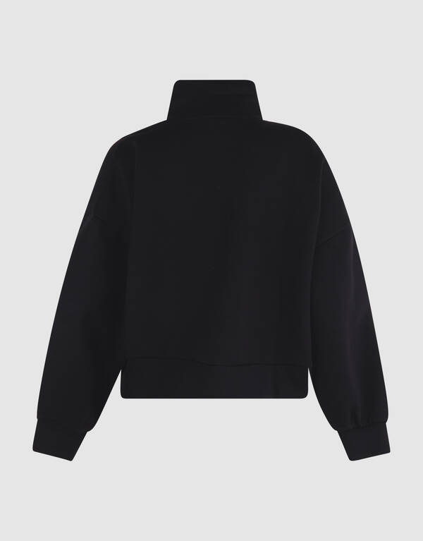 Oversized Fit Pullover mit Rei&szlig;verschluss Schwarz SHOEBY WOMEN