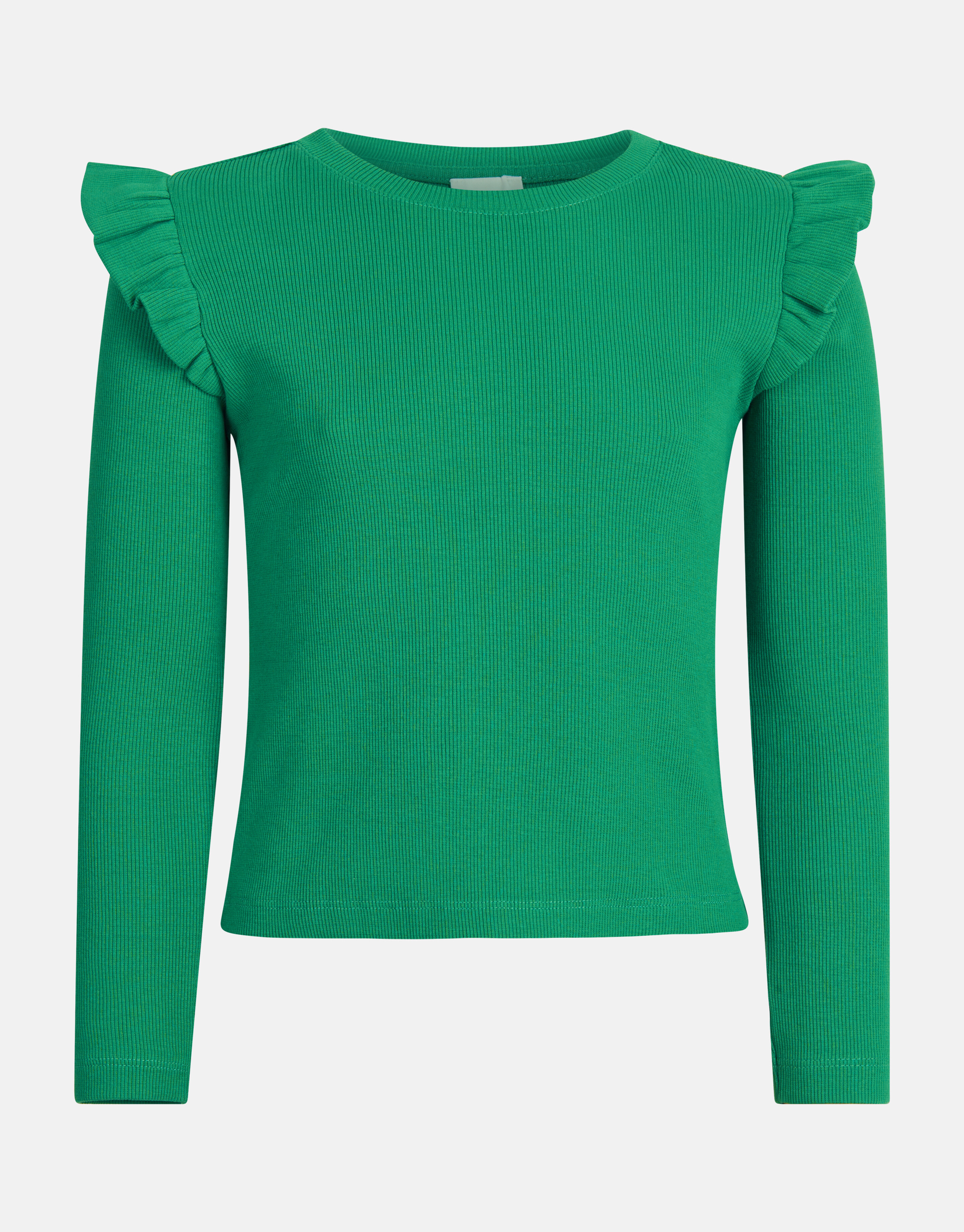 Rib Ruffle Longsleeve Groen SHOEBY GIRLS