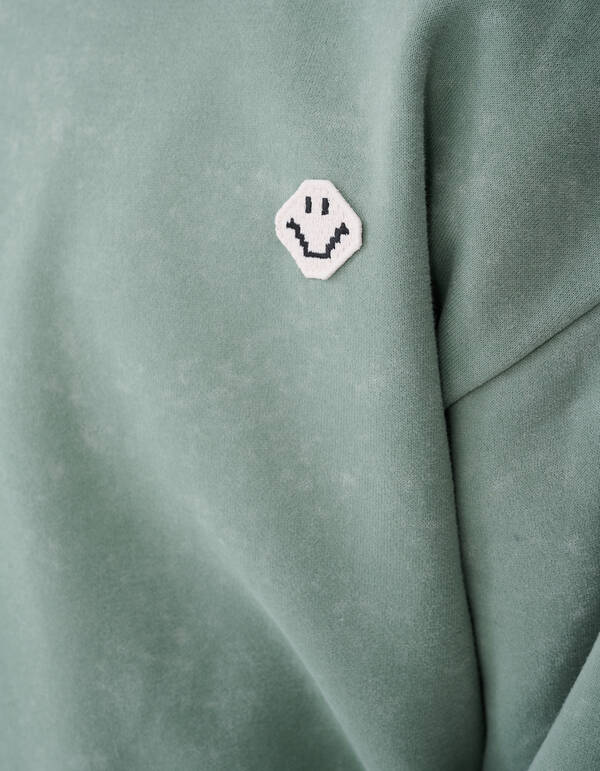 Bedruckter Smiley-Pullover Grün SHOEBY BOYS