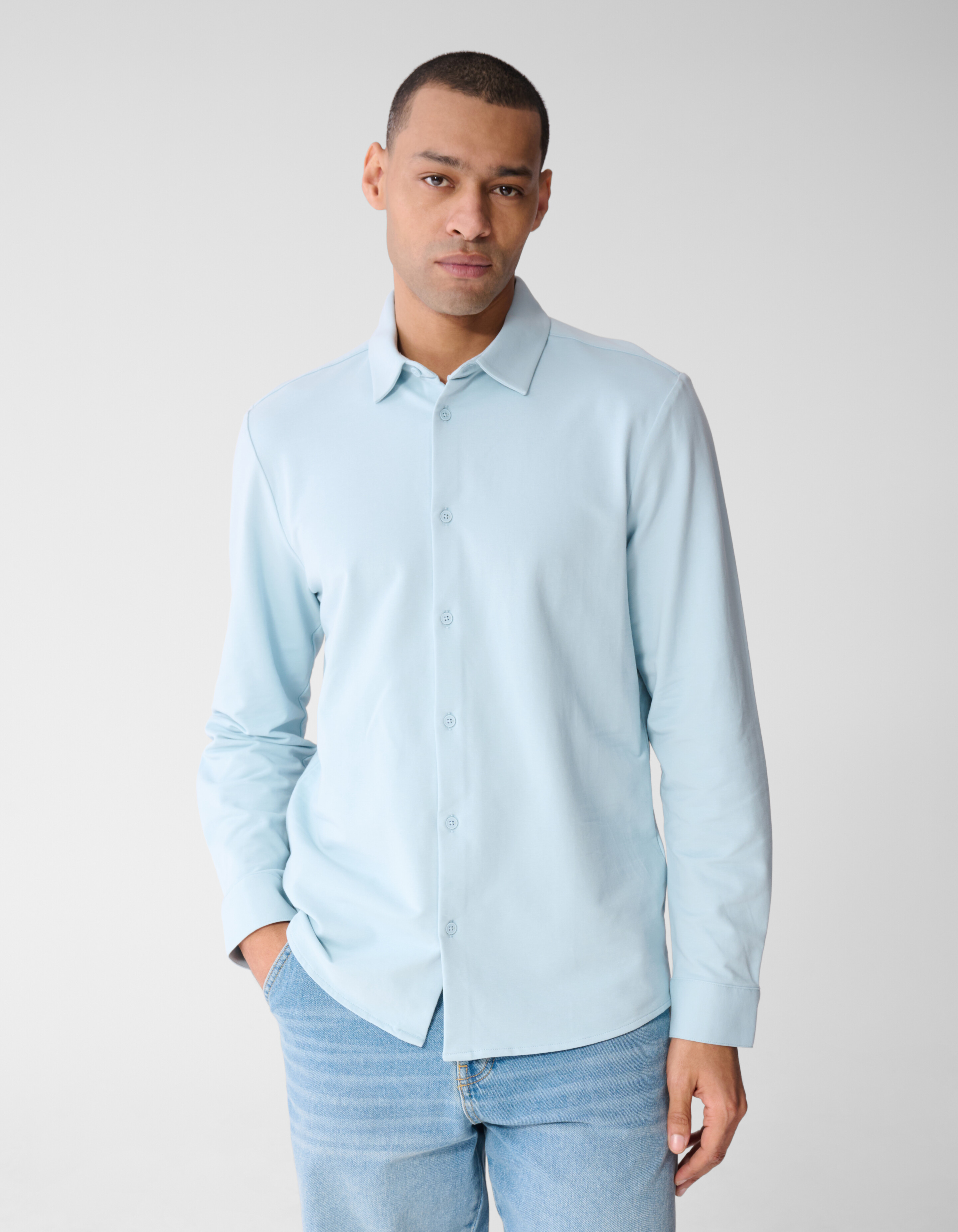 Langarm-T-Shirt aus Jersey Hellblau SHOEBY MEN