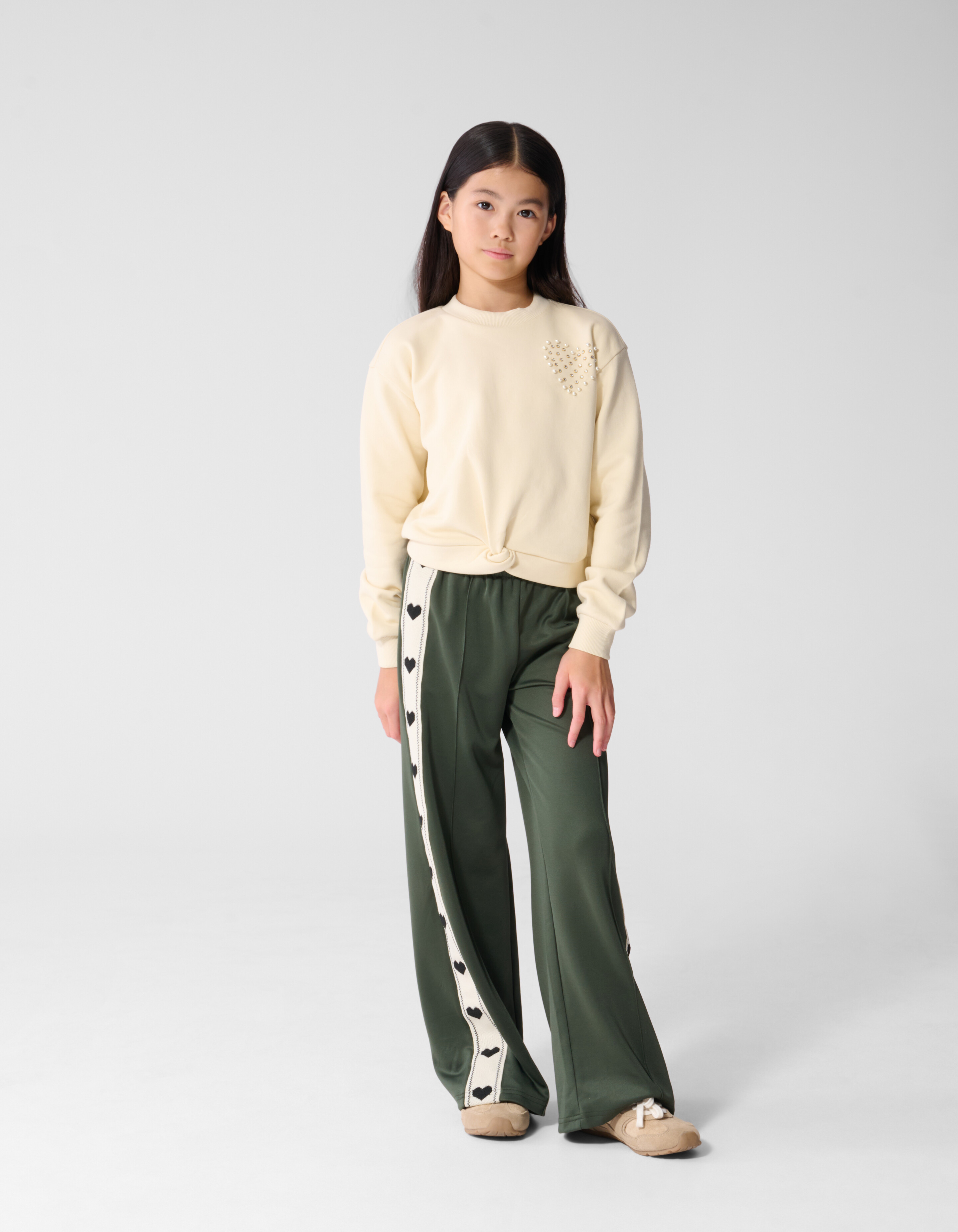 Heart Wrap Sweater Gebroken Wit SHOEBY GIRLS