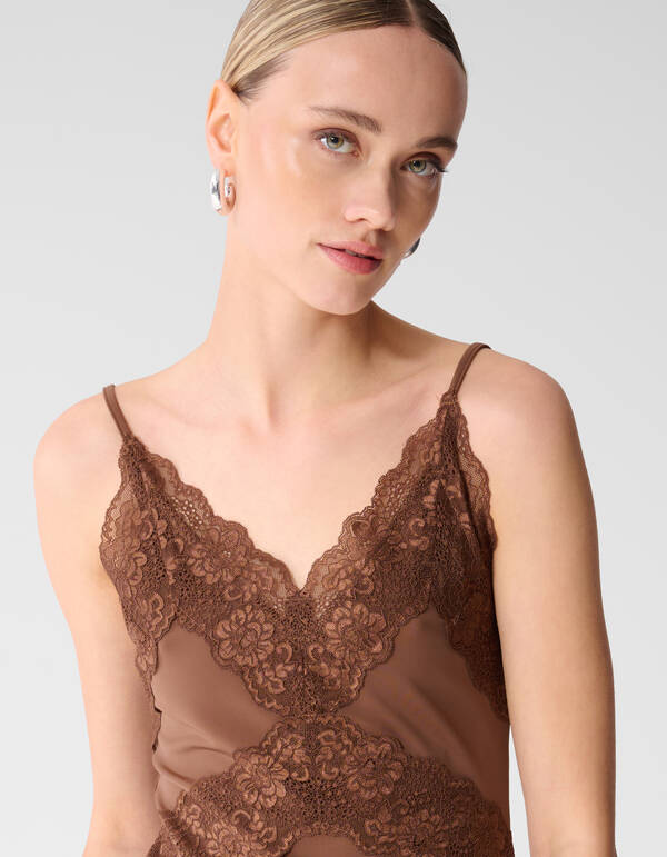 Spitzen-Singlet Top Braun SHOEBY WOMEN