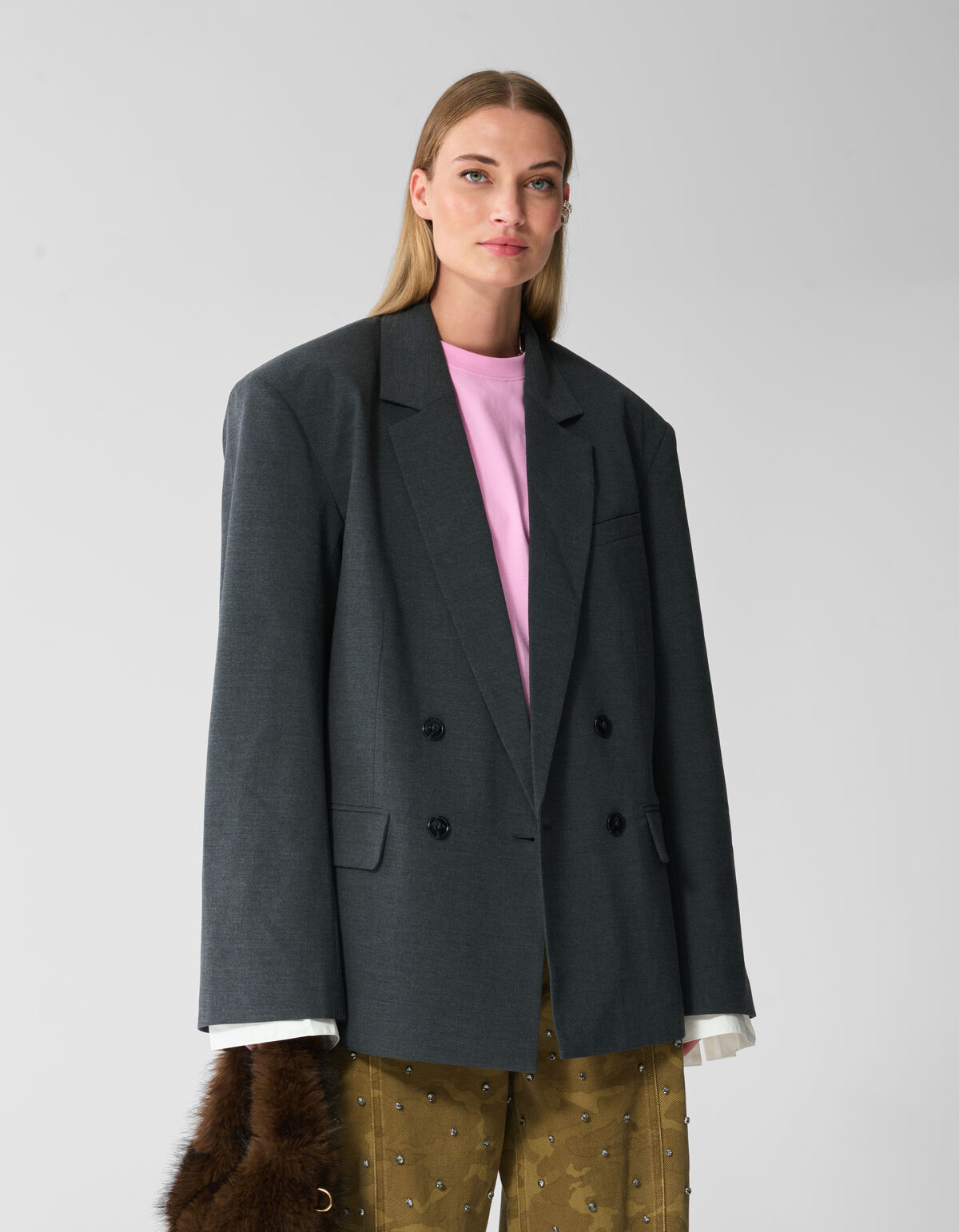 Oversized Blazer Grau SHOEBY WOMEN