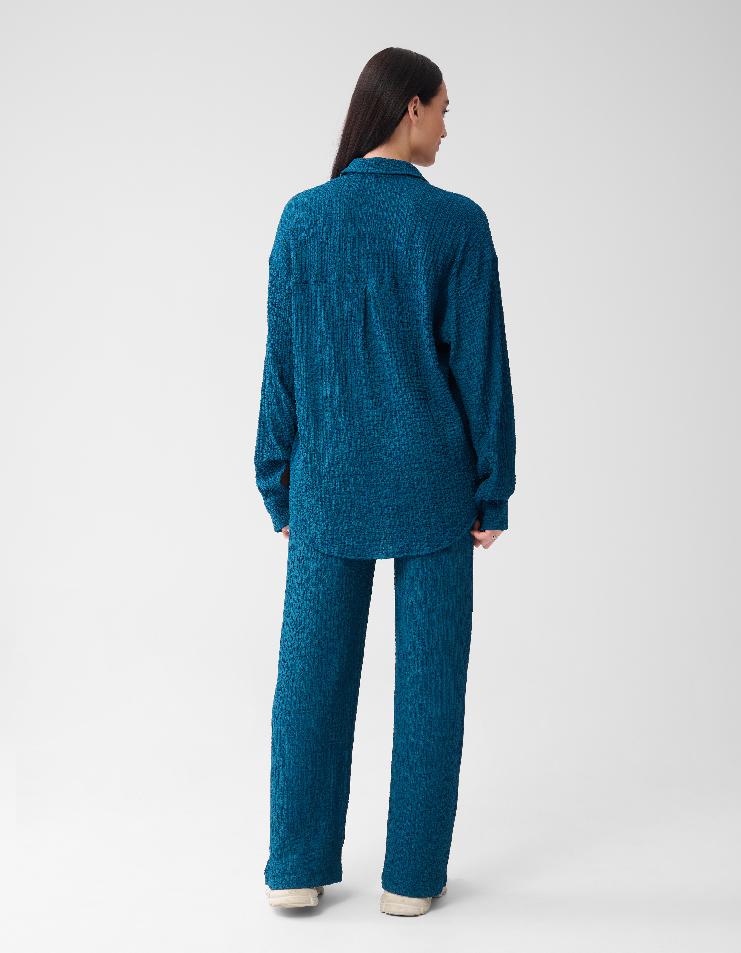 Crinkle-Bluse Dunkelblau SHOEBY WOMEN