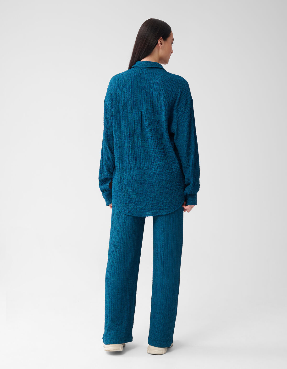 Crinkle-Bluse Dunkelblau SHOEBY WOMEN