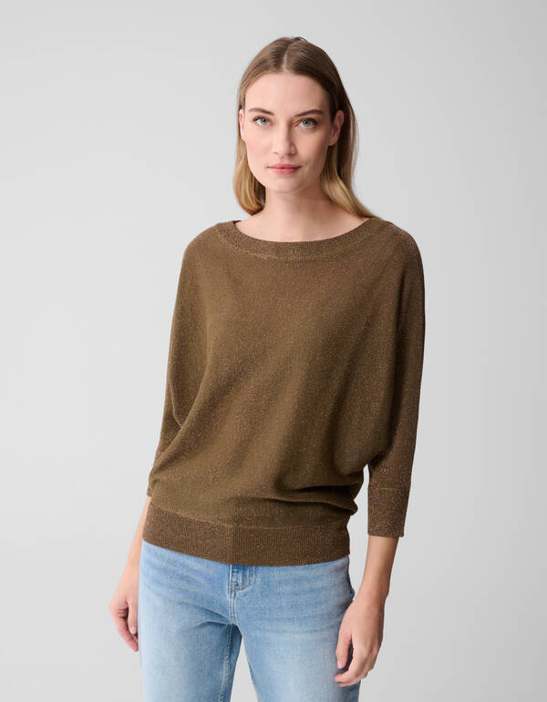 Glitzer Fledermaus Pullover Braun SHOEBY WOMEN