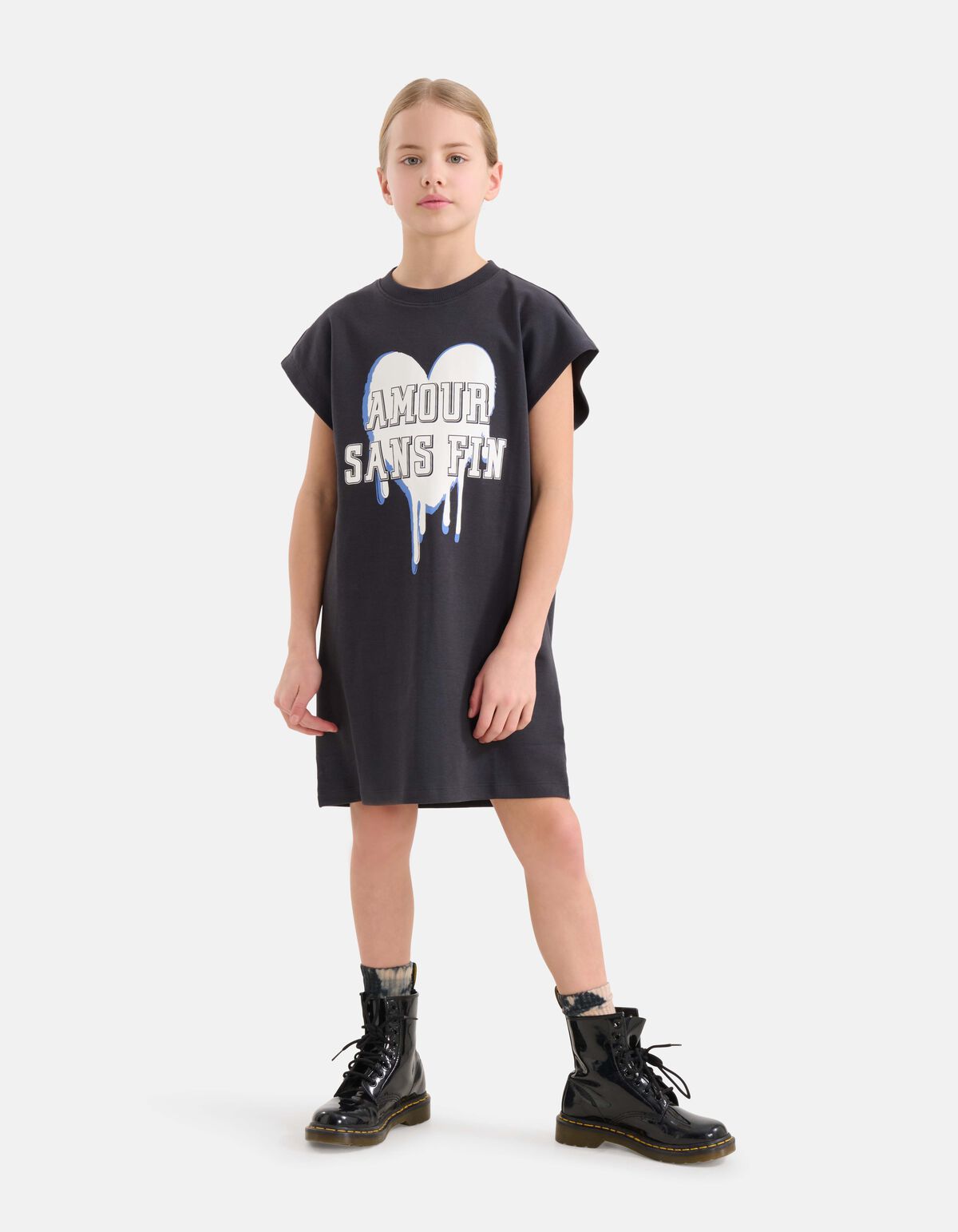 Artwork T-shirt Jurk Zwart SHOEBY GIRLS