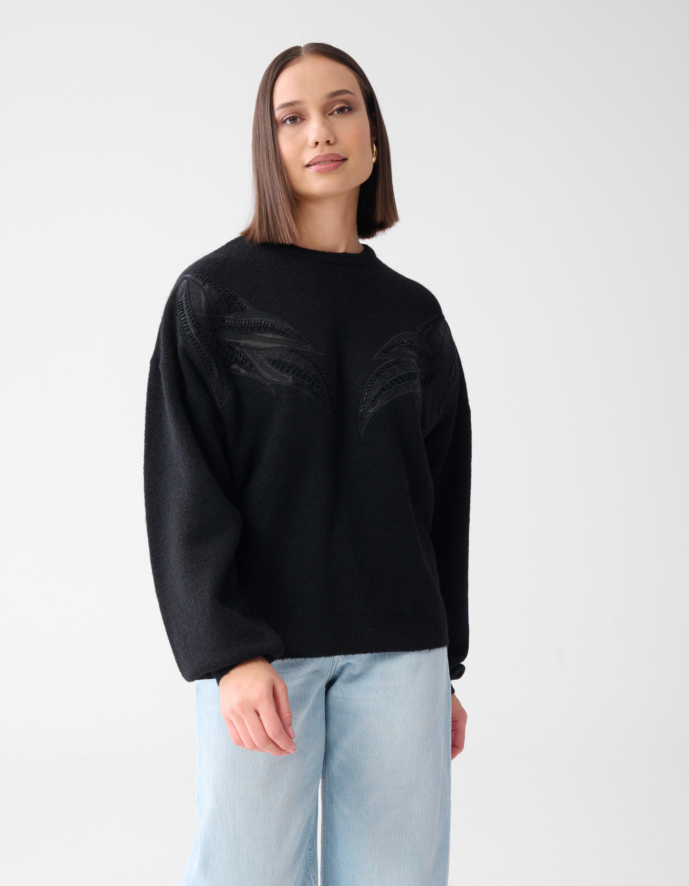 Vintage Patch Pullover Schwarz SHOEBY WOMEN