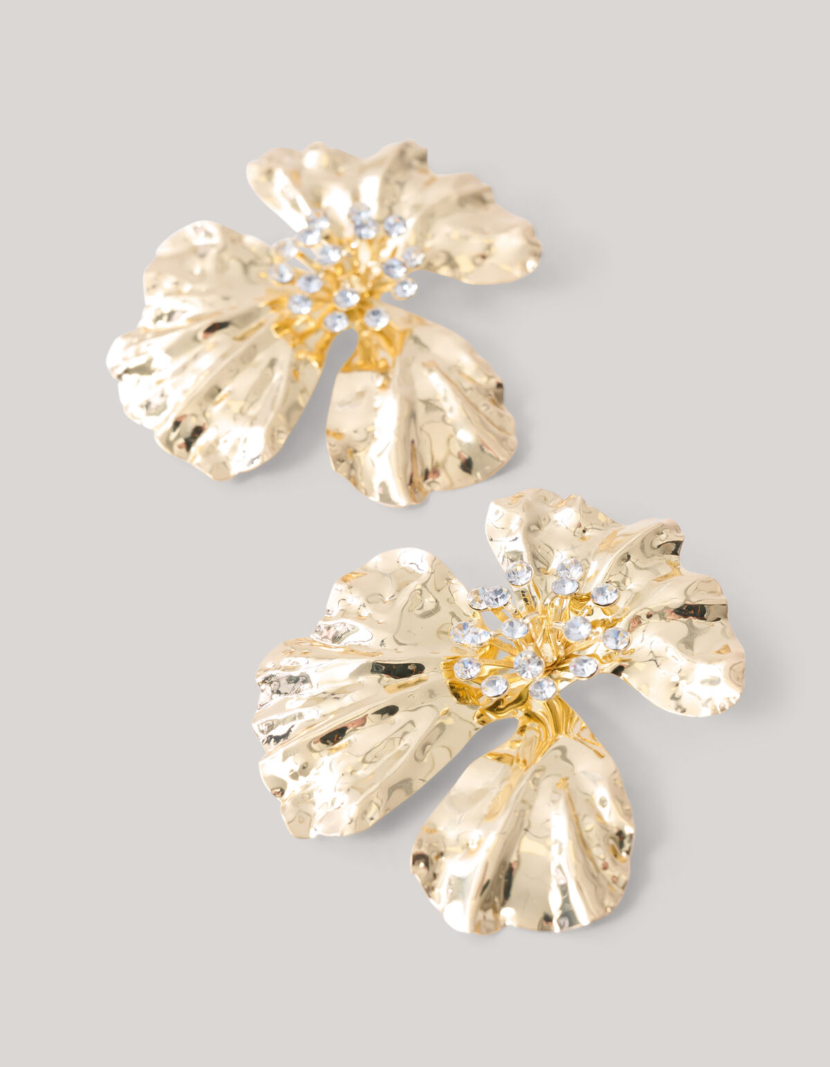 Statement Blumenohrringe Gold SHOEBY ACCESSOIRES