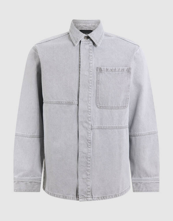 Patched Denim &Uuml;berhemd Grau SHOEBY MEN