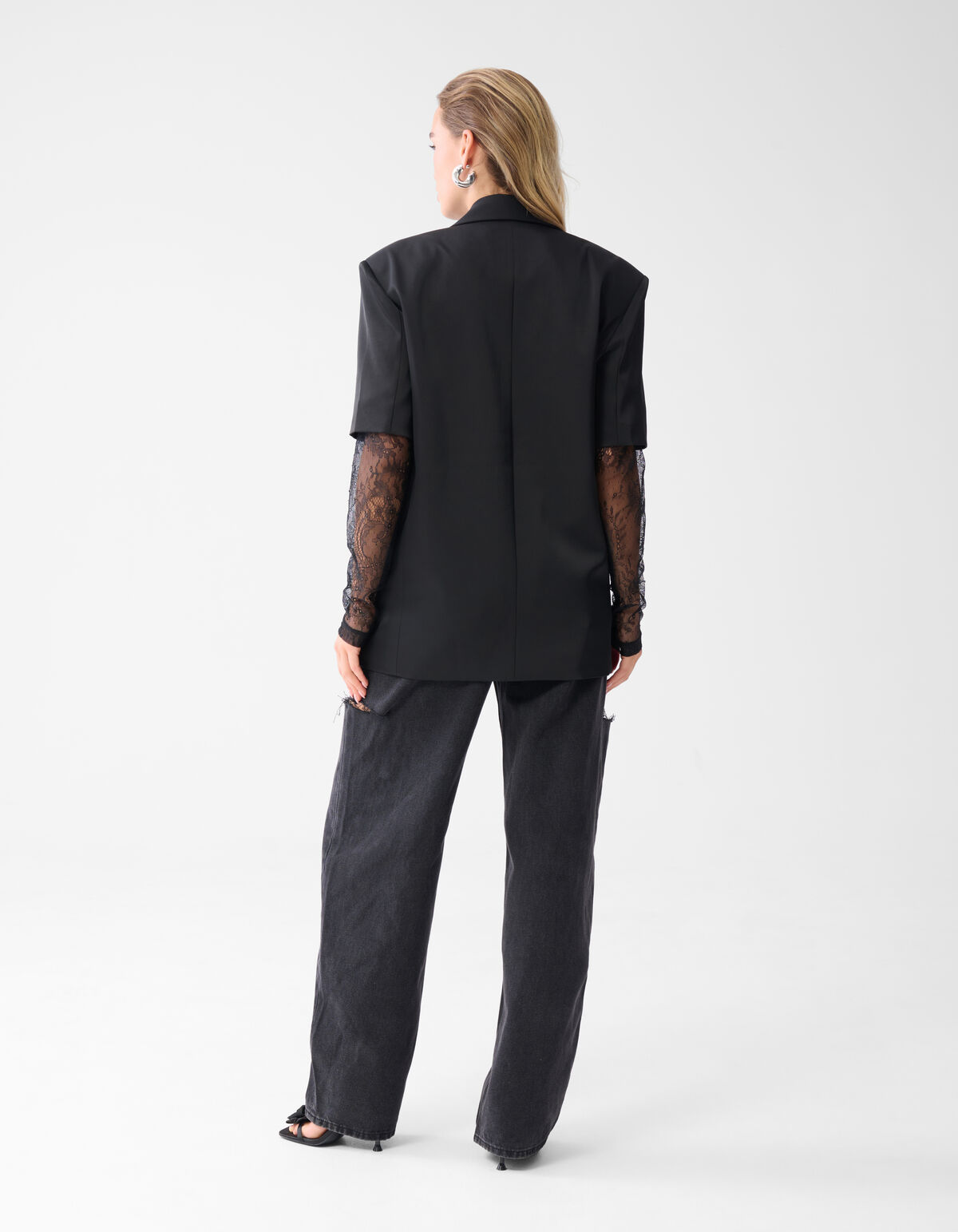 Übergroßer Blazer mit kurzen Ärmeln Schwarz von Mo SHOEBY WOMEN