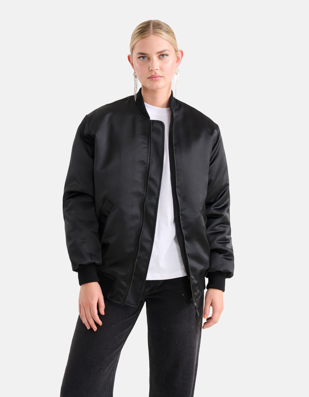 Satin Bomberjacke Schwarz SHOEBY WOMEN