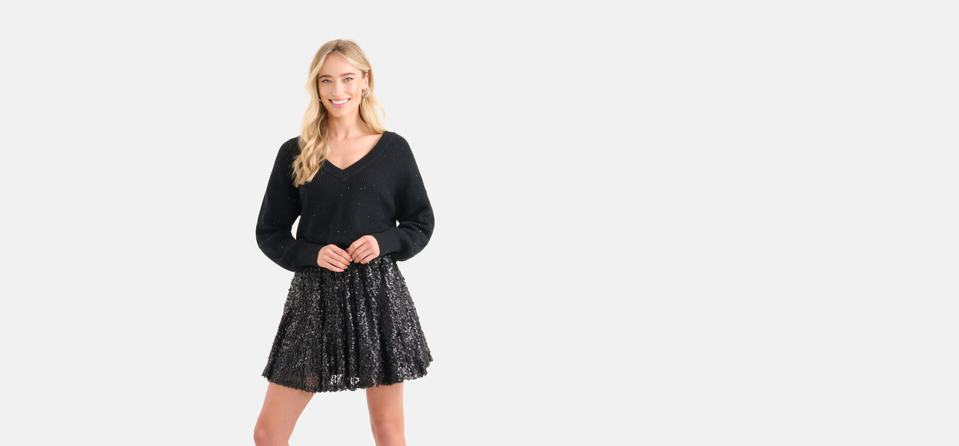 Nieten-Pullover Schwarz von Nicolette SHOEBY WOMEN