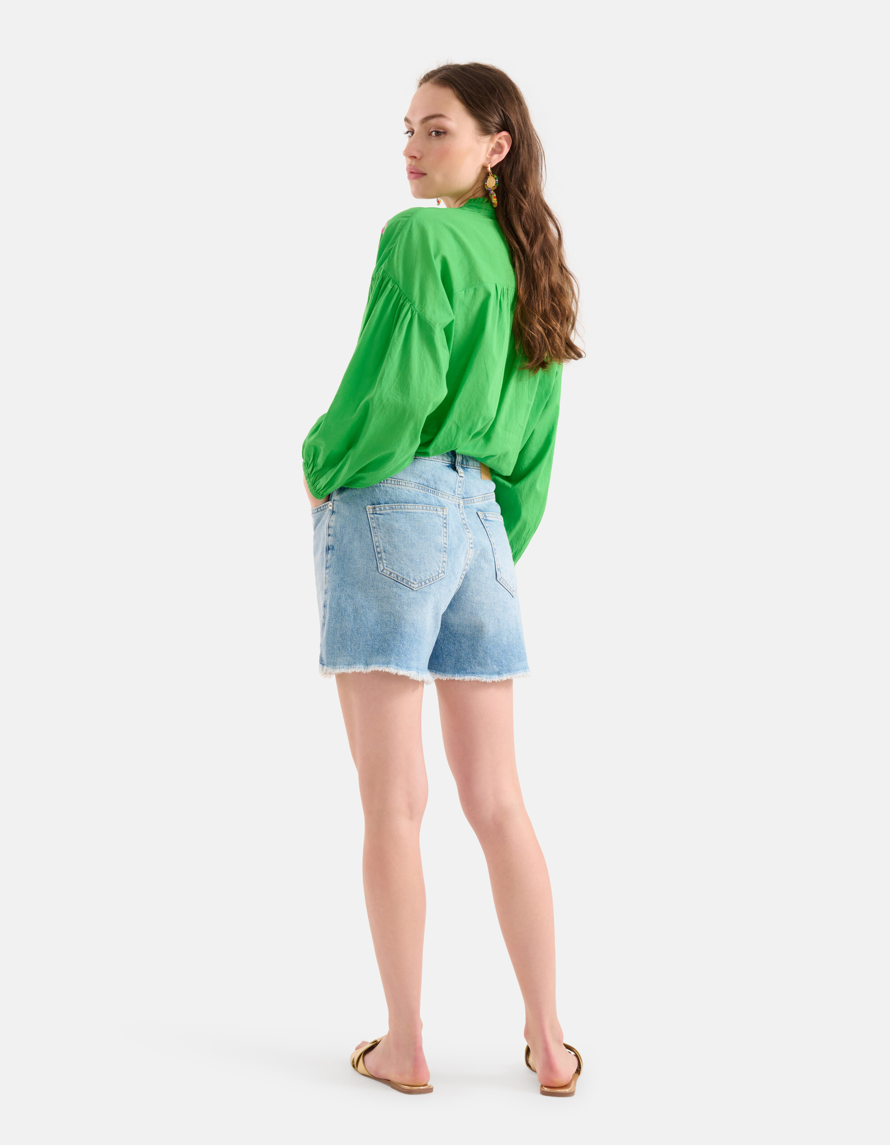 Stickerei Bluse Grün SHOEBY WOMEN