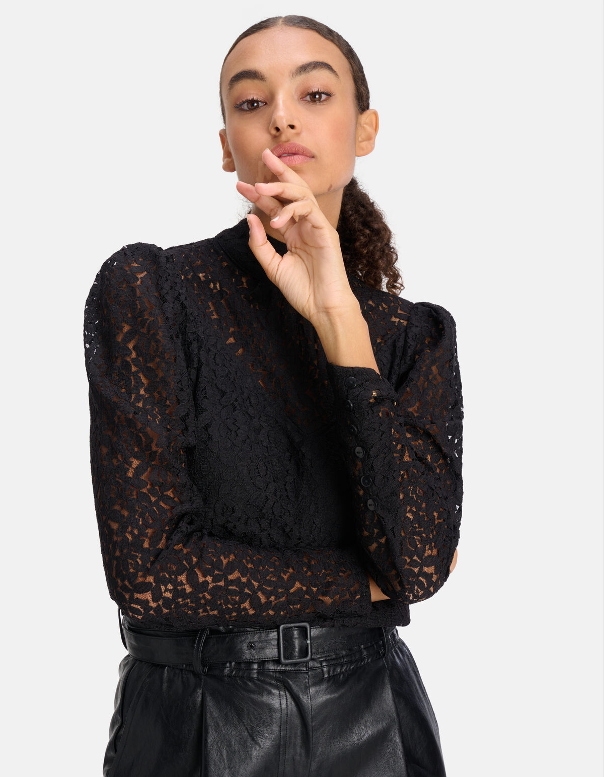 Spitzenbluse Schwarz SHOEBY WOMEN