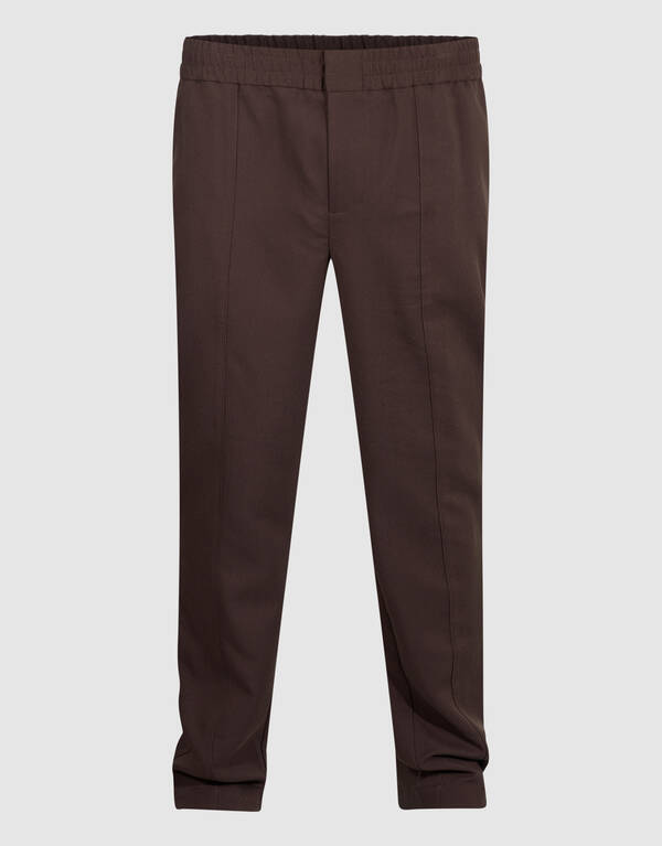 Straight Fit Pintuck Hose Dunkelbraun SHOEBY MEN