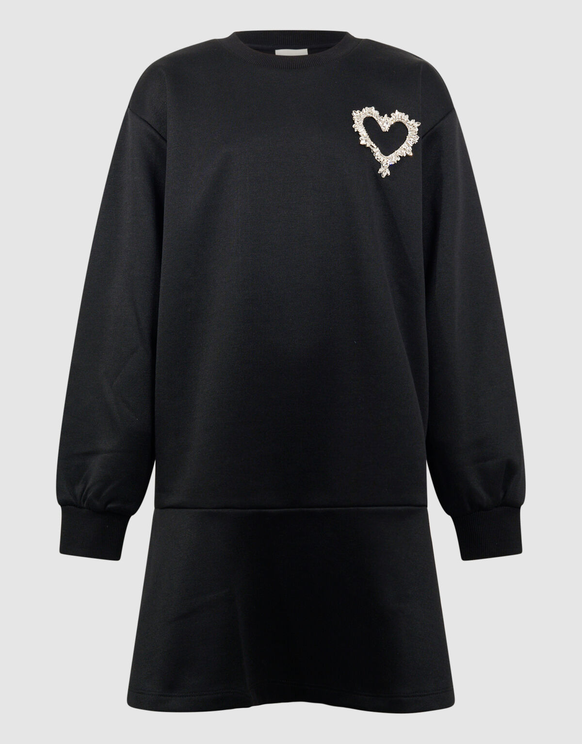 Schwarzes Sweatshirtkleid mit Herzchenmuster SHOEBY GIRLS