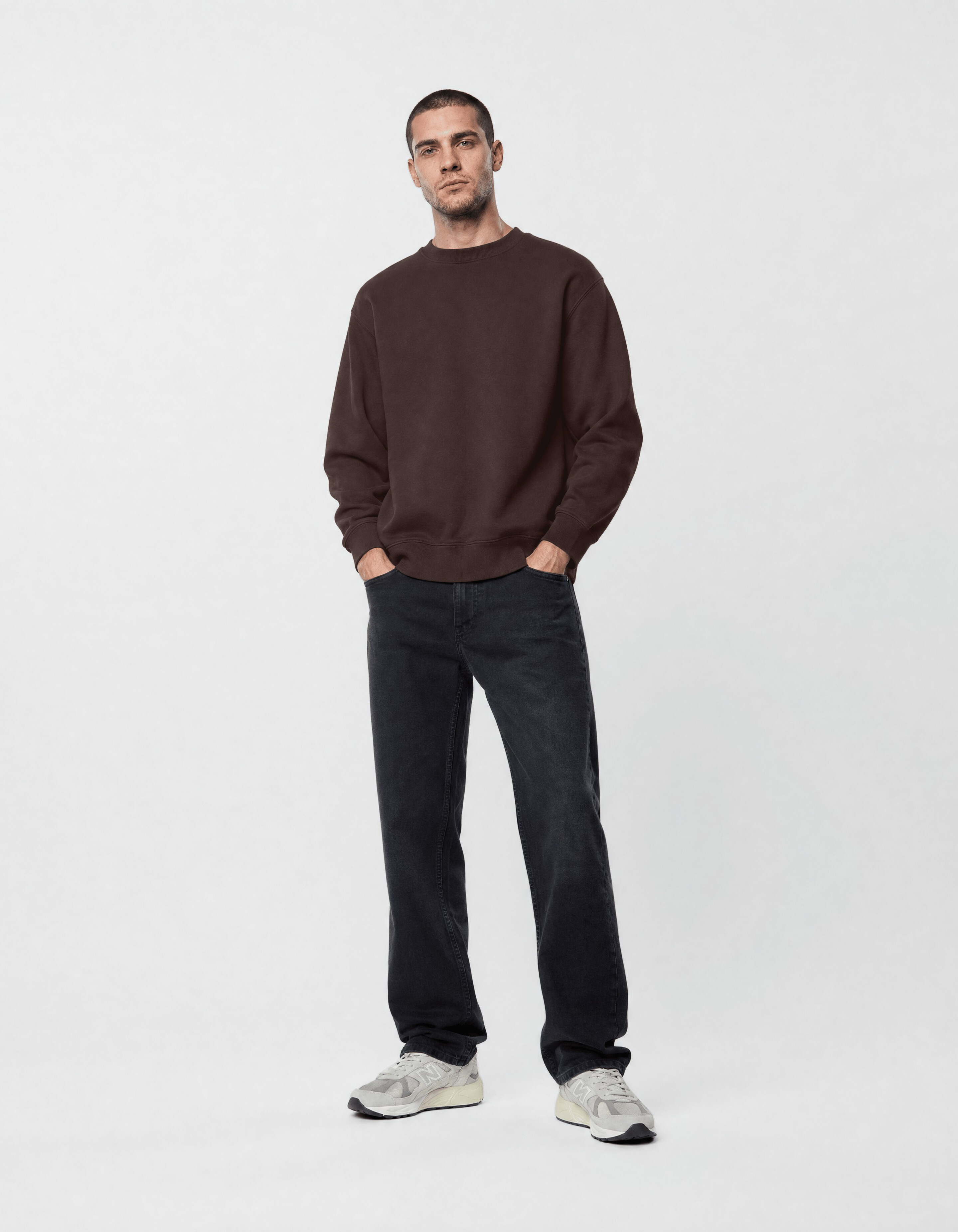 Pullover mit Rundhalsausschnitt dunkelbraun SHOEBY MEN
