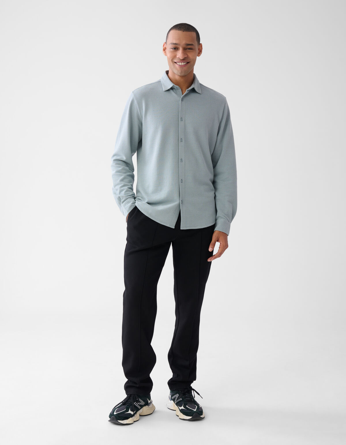 Struktur-Overshirt Hellblau SHOEBY MEN