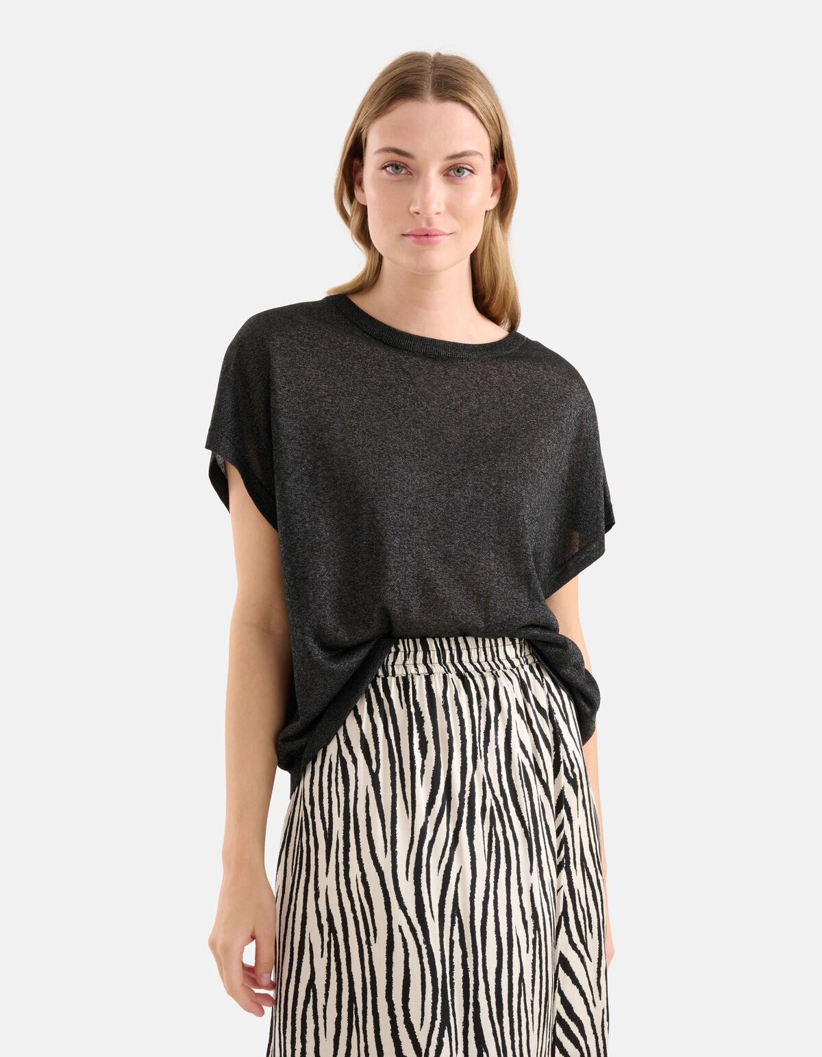 Lose geschnittenes T-Shirt Anthrazit SHOEBY WOMEN