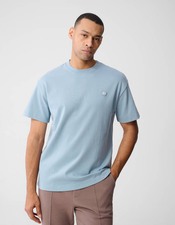 Besticktes T-Shirt Hellblau SHOEBY MEN