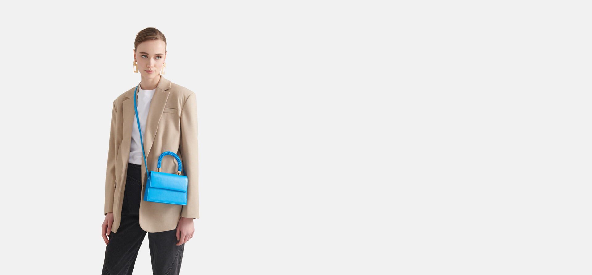 Mini Tasche mit Perlen Blau SHOEBY ACCESSOIRES