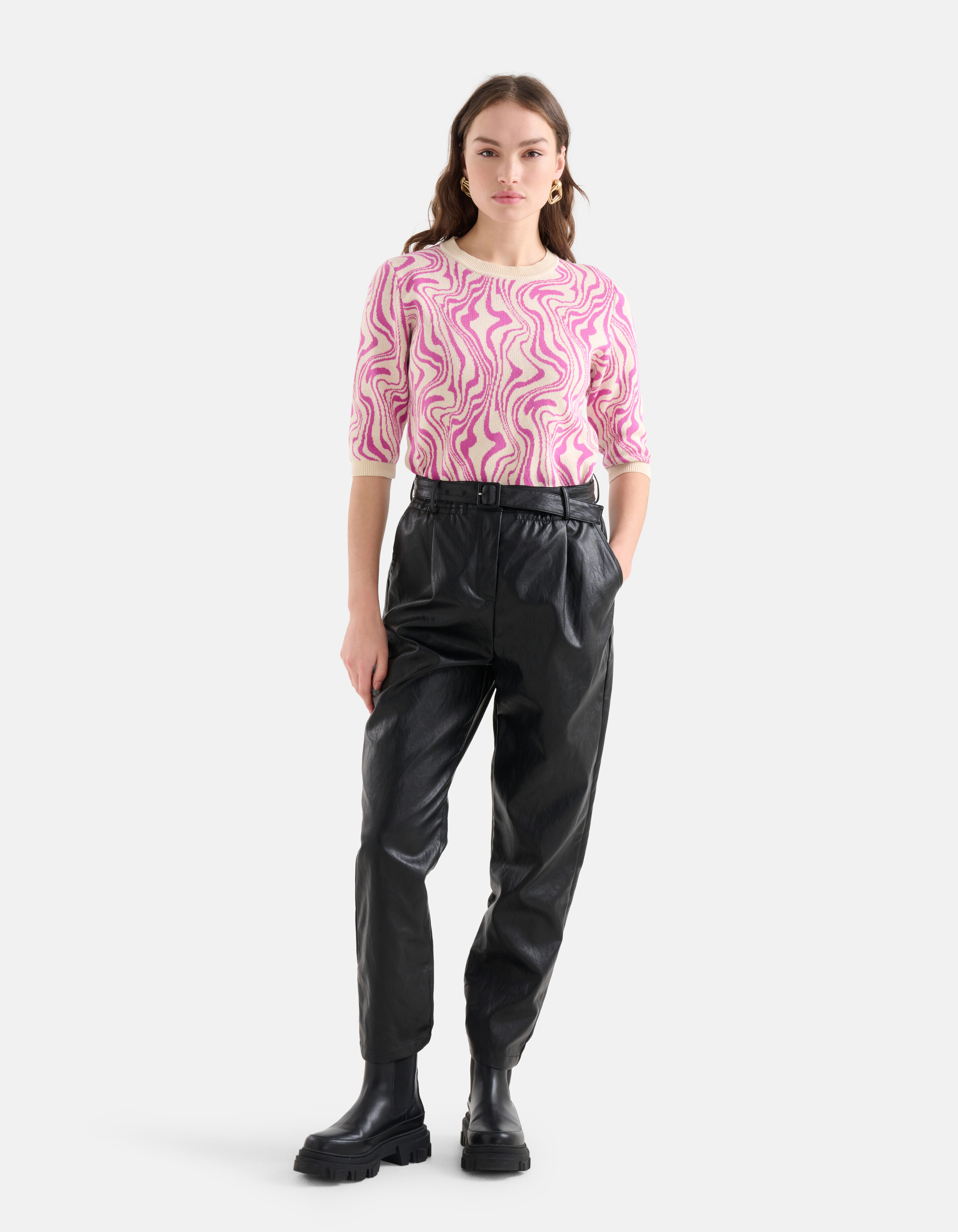 Jacquard-Swirl-Pullover Rosa SHOEBY WOMEN