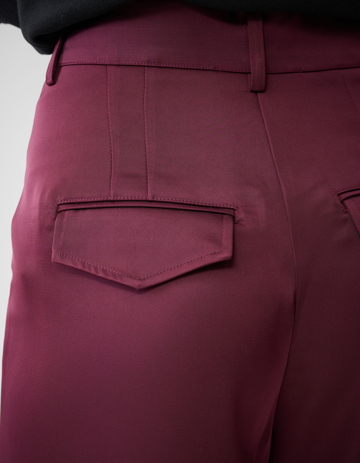 Satin Pantaloons mit weitem Bein Dunkelrot von Lon SHOEBY WOMEN