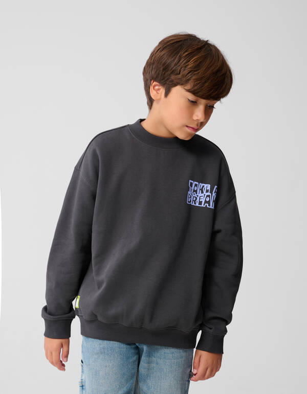 Break Artwork Pullover Dunkelgrau SHOEBY BOYS