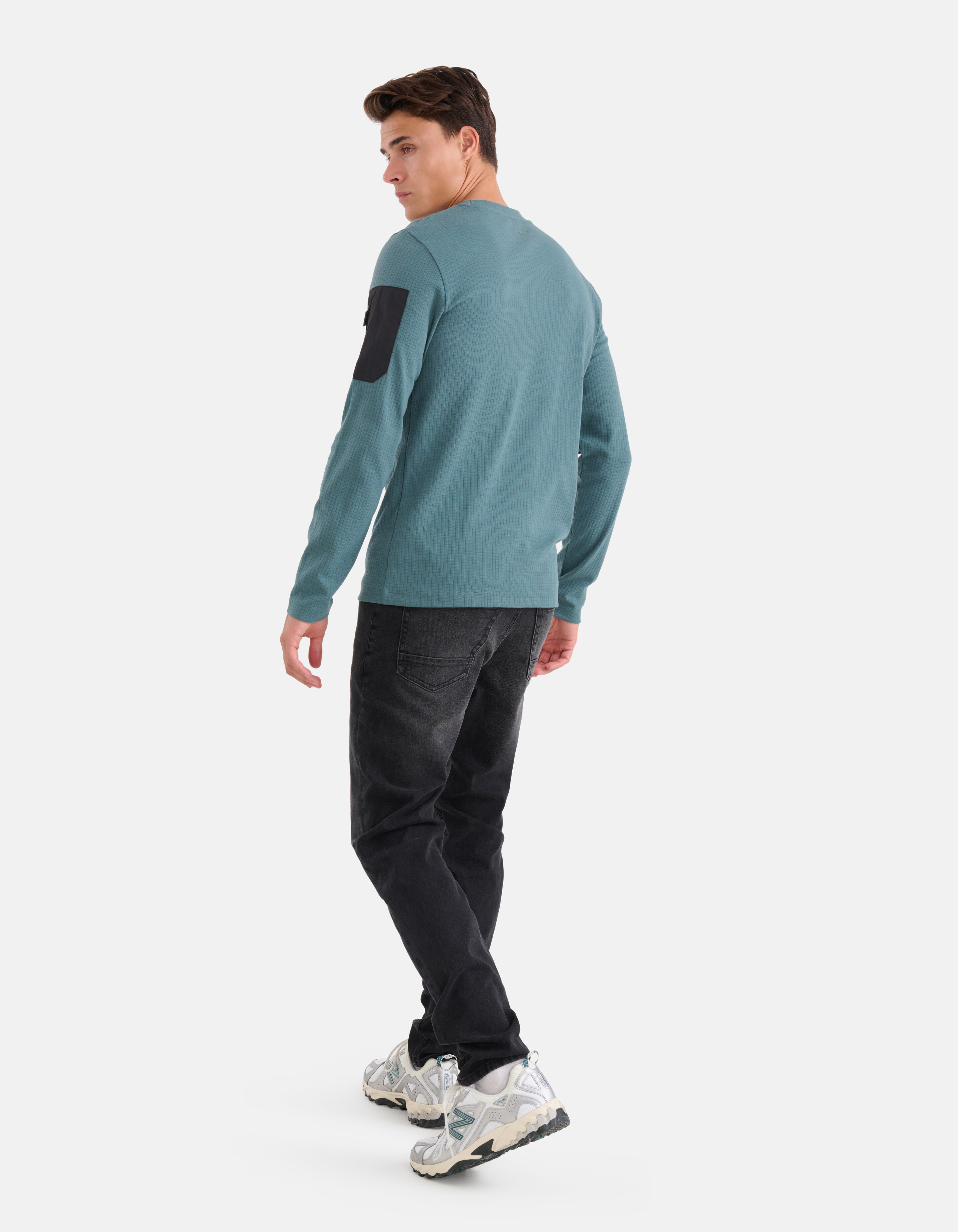 Jersey Textur Longsleeve Blau SHOEBY MEN