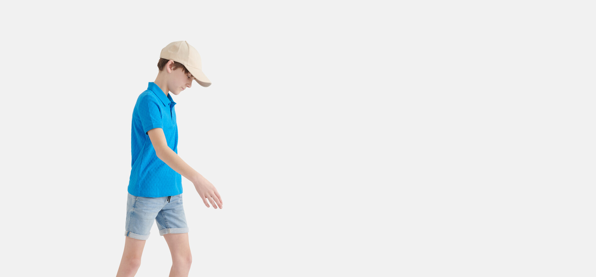 Poloshirt mit Karodruck Blau SHOEBY BOYS