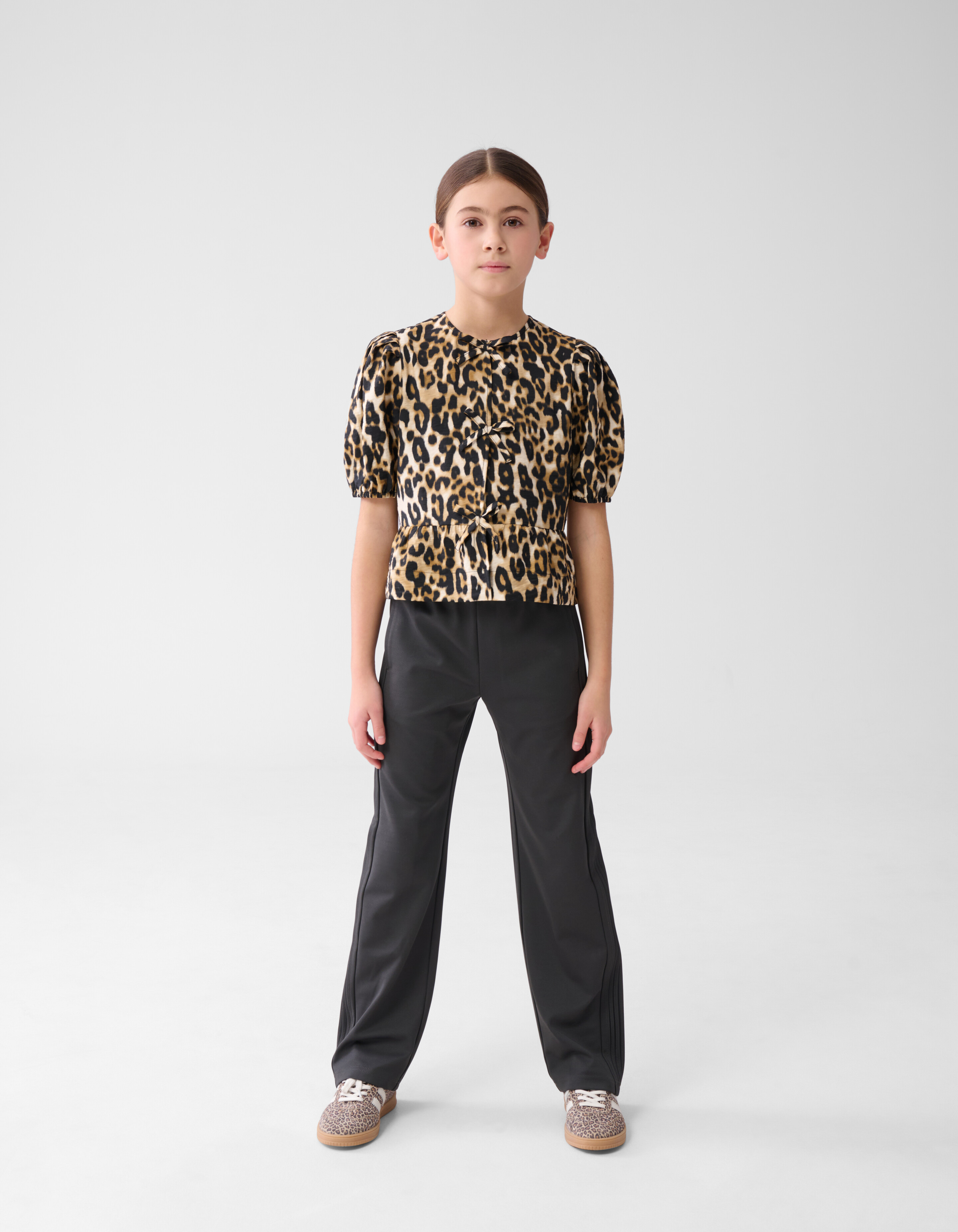 Leoparden-Schleifen-Top Braun SHOEBY GIRLS