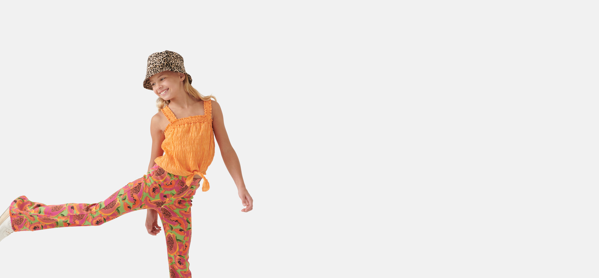 Seersucker Top Orange SHOEBY GIRLS